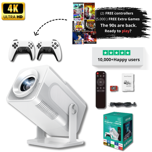 HD Projector + Retro Console | 10,000 Games Included